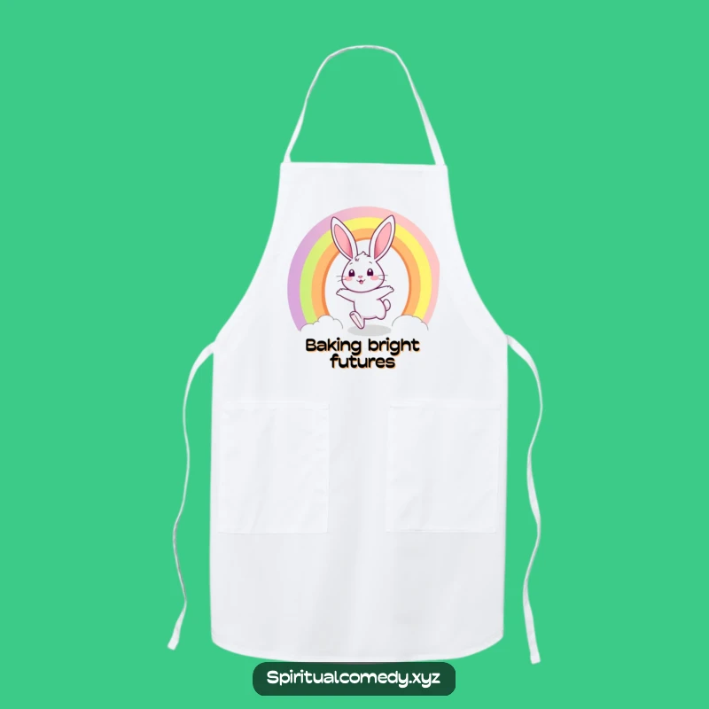 Funny Bunny Rainbow Chef Apron - Cook with Joyful & Colorful Flair