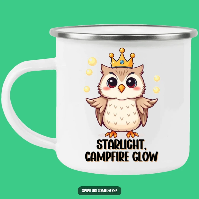 Funny Owl King Camping Mug - Magical Brews for the Wise Outdoorsman