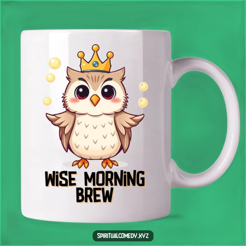 Funny Owl King Mug - Whimsical Juggling Design for a Magical Gift