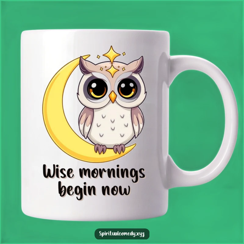 Funny Owl Mug - Curious Celestial Night Owl Gift for Stargazers