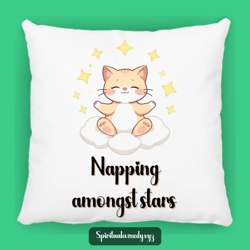 Funny Meditating Cat Accent Pillow - Comfy & Serene Decor for Your Space