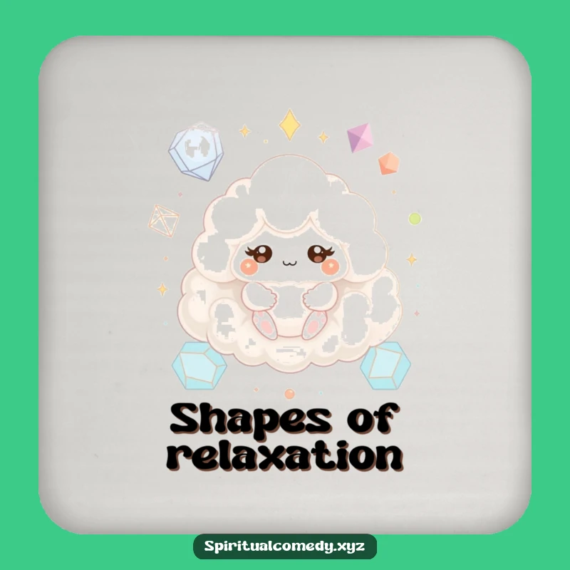 Funny Cloud Creature Coaster - Meditating Zen Drink Protector Gift