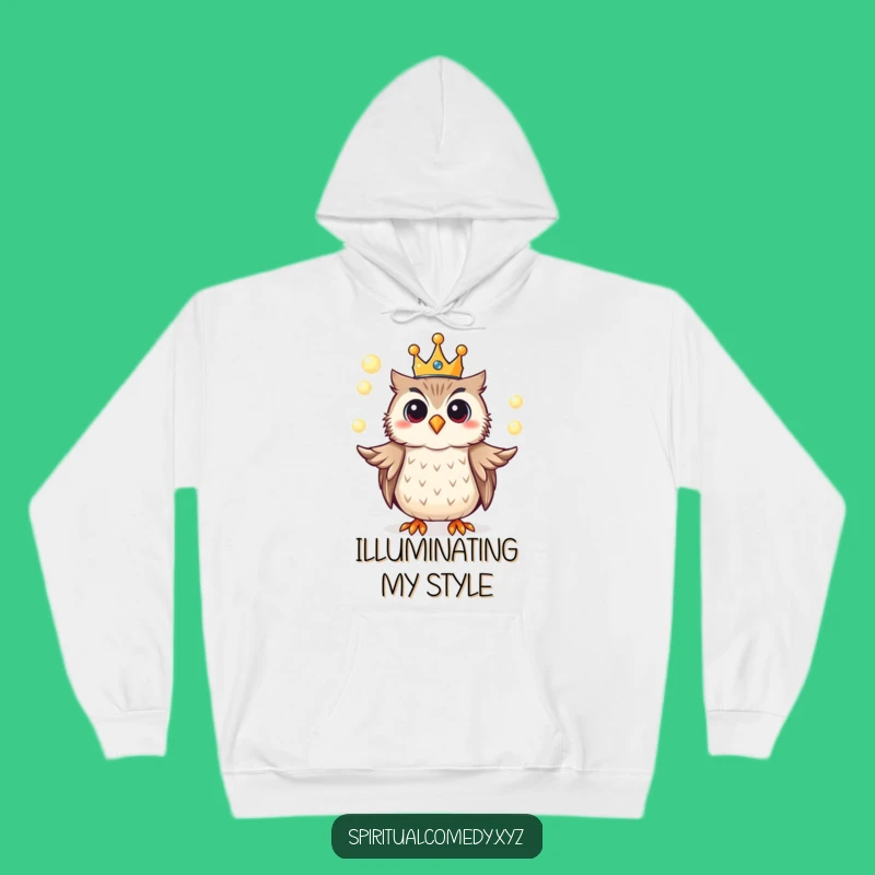 Cozy Funny Owl King Hoodie - Royal Comfort Meets Magical Design
