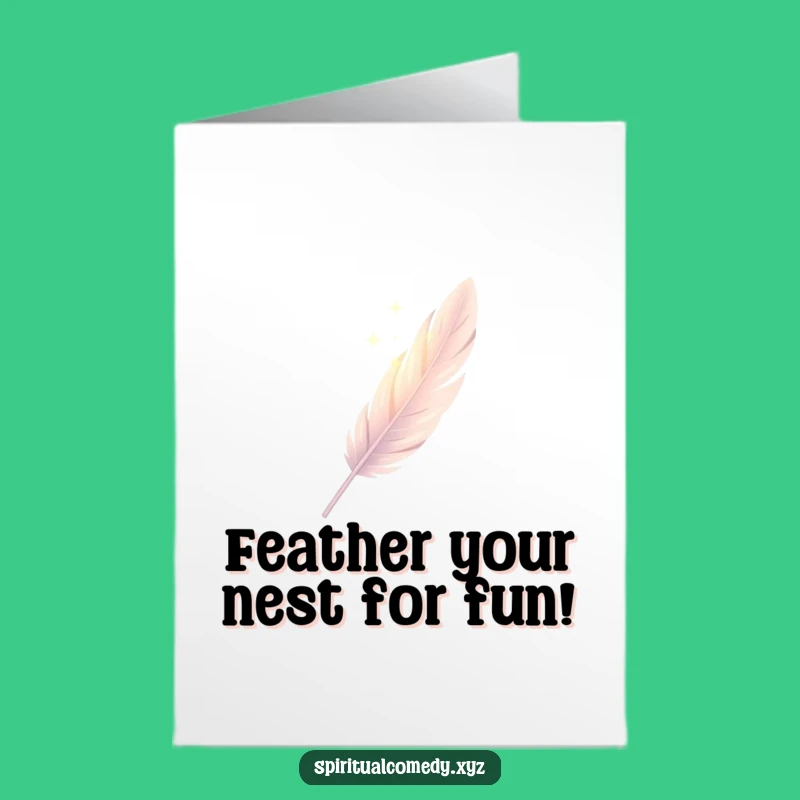 Free Printable Birthday Feather Card: Elegant Descent, Downloadable Light Birthday Gift