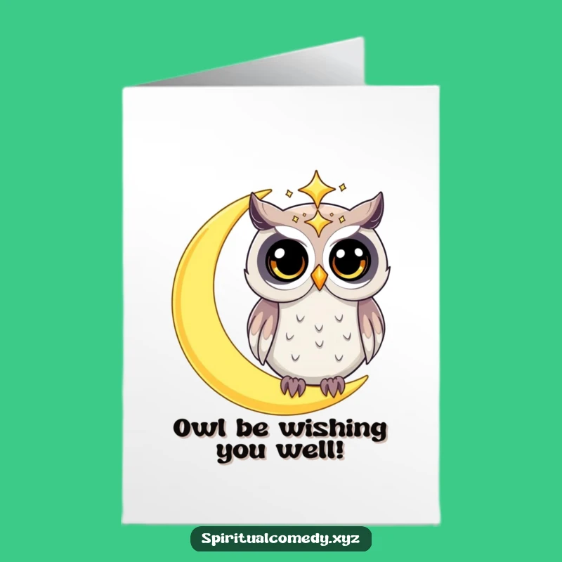 Free Printable Birthday Owl Card: Curious Celestial Owl, Downloadable Starry Gift