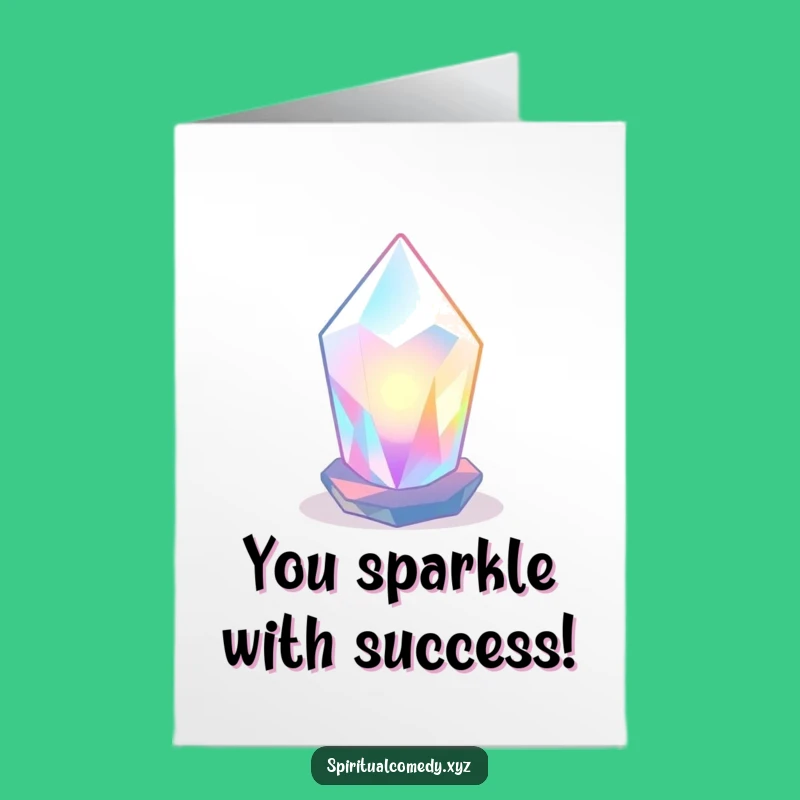 Free Printable Congrats Crystal Card: Luminous Light, Downloadable Success Jewel Gift