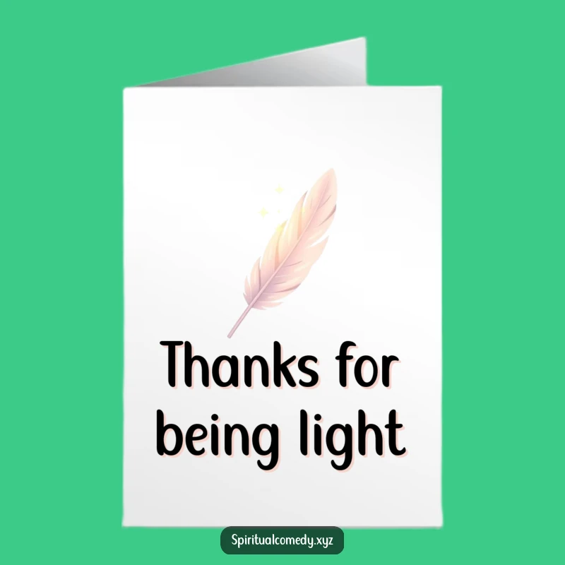 Free Printable Thank You Feather Card: Elegant Descent, Downloadable Light Gratitude Gift