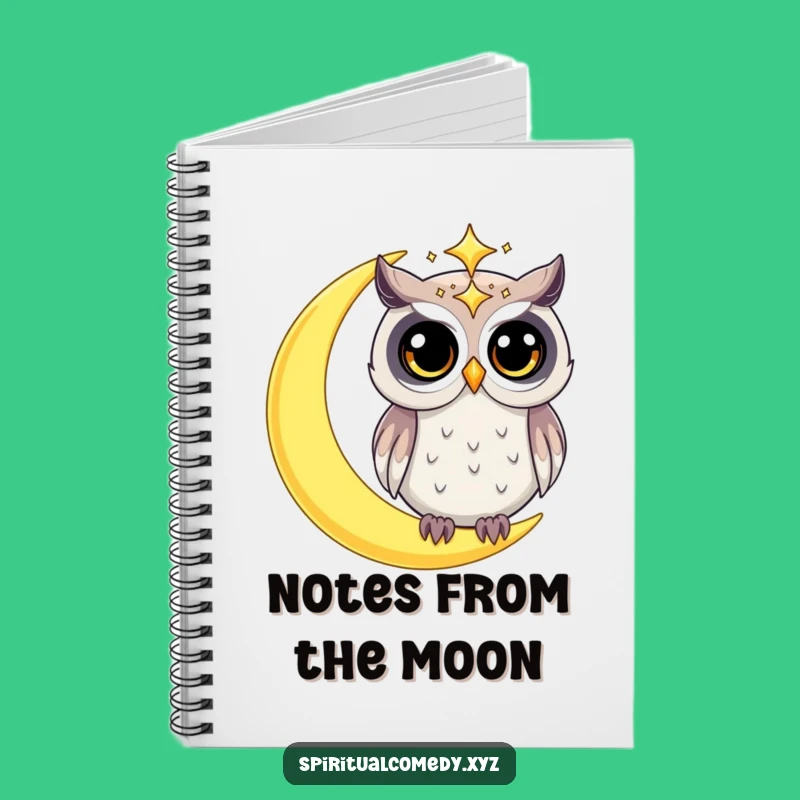 Funny Owl Notebook - Celestial Night Owl Journal Gift