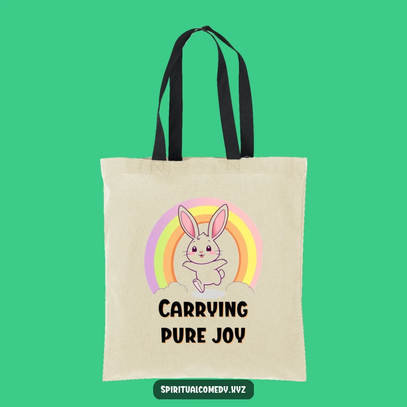 Funny Bunny Rainbow Portal Tote Bag - Carry Your Adventures in Style